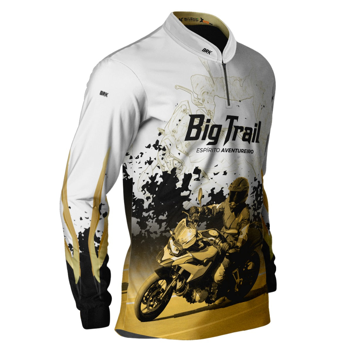Camisa de Motociclismo Brk F 750 GS Branca com Proteção Solar UV50+
