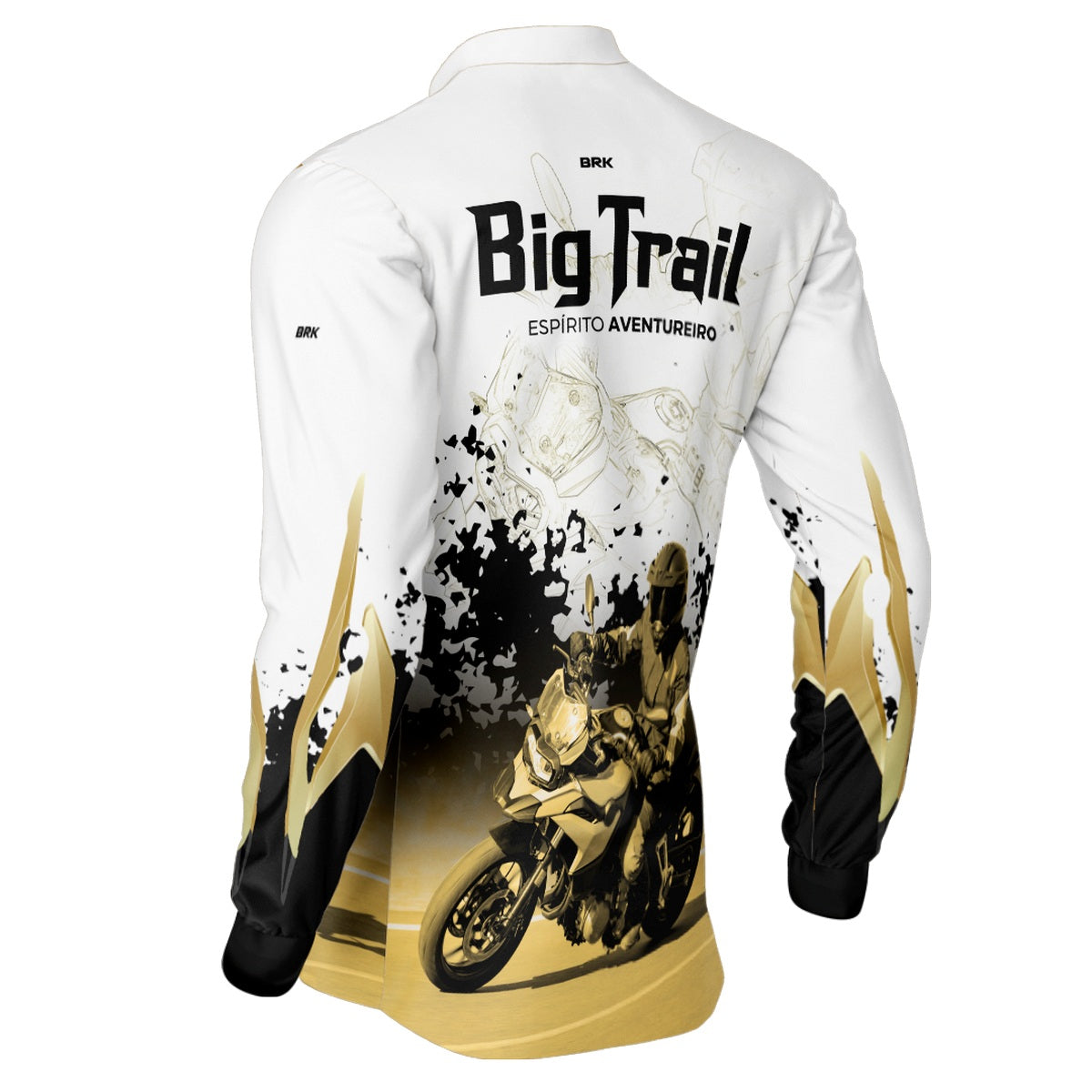 Camisa de Motociclismo Brk F 750 GS Branca com Proteção Solar UV50+
