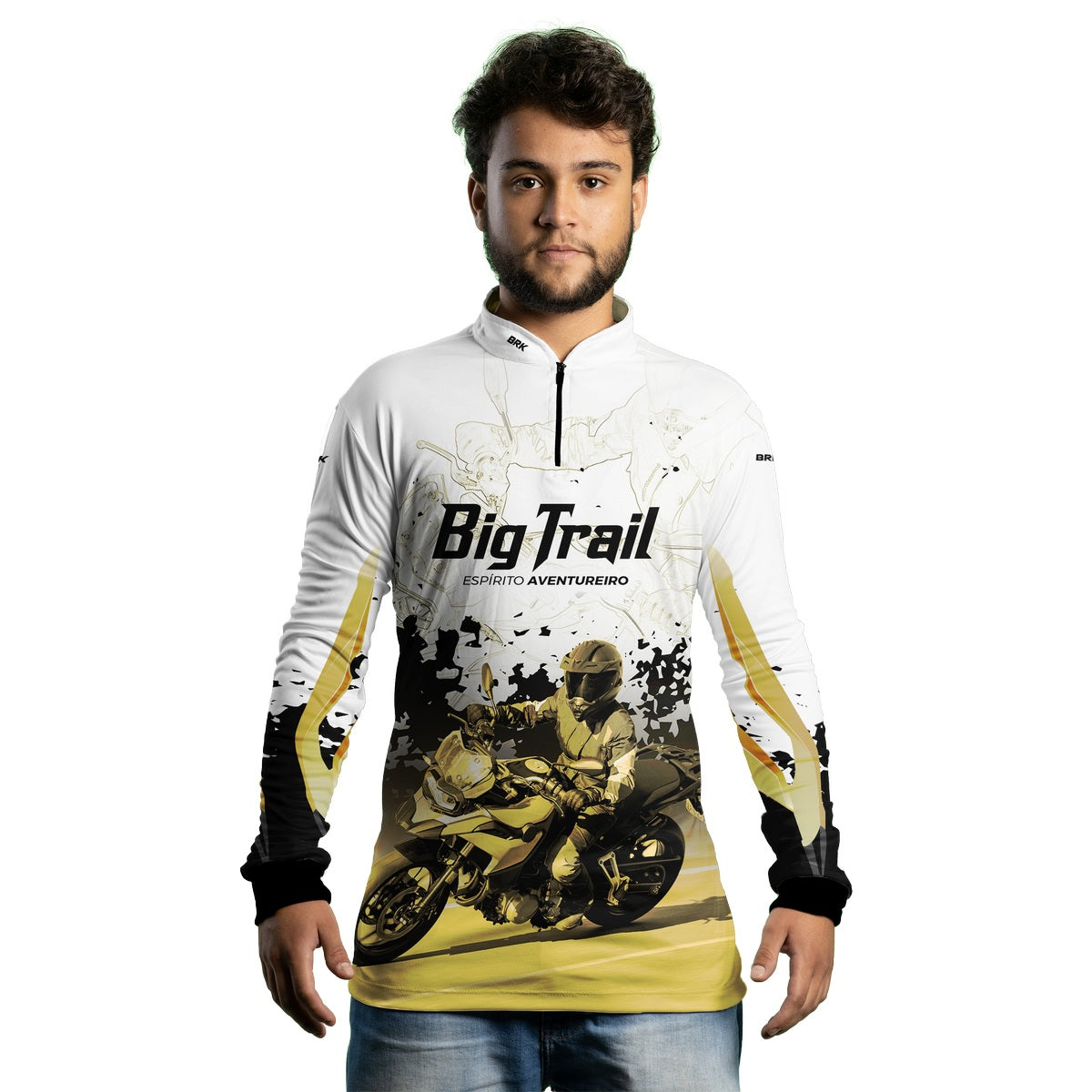 Camisa de Motociclismo Brk F 750 GS Branca com Proteção Solar UV50+