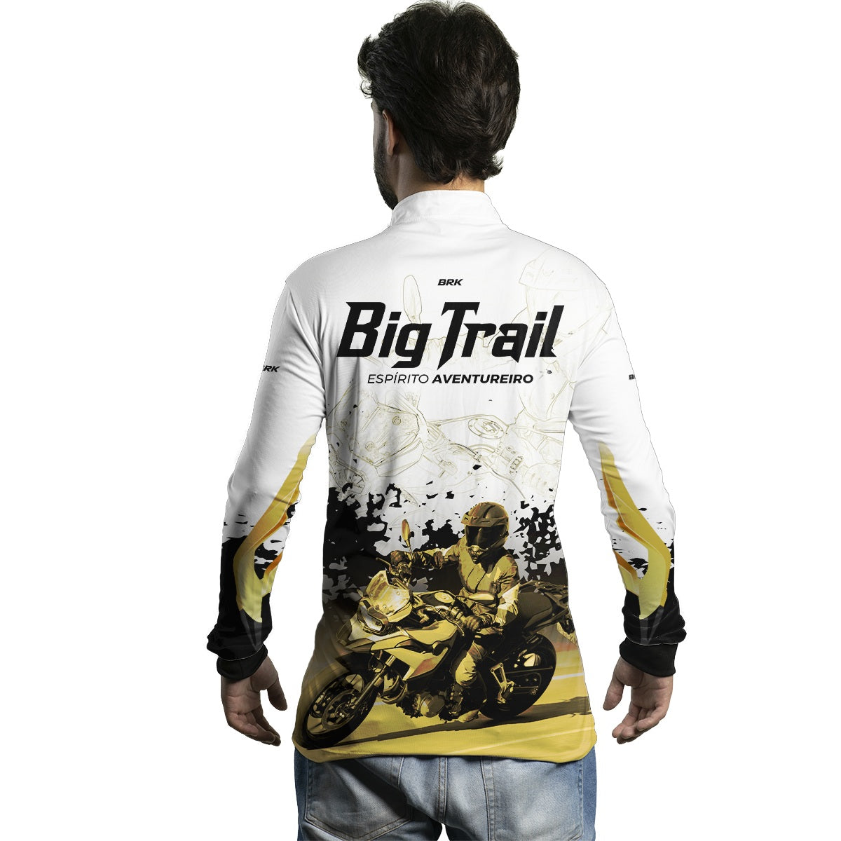 Camisa de Motociclismo Brk F 750 GS Branca com Proteção Solar UV50+