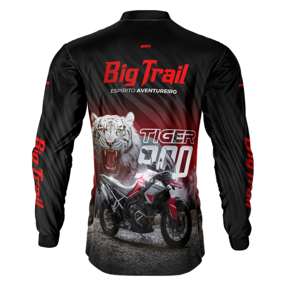 Camisa de Motociclismo Brk Preta Moto Himalayan com Proteção Solar UV50+