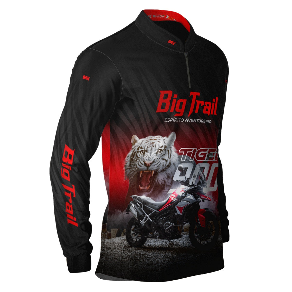 Camisa de Motociclismo Brk Preta Moto Himalayan com Proteção Solar UV50+