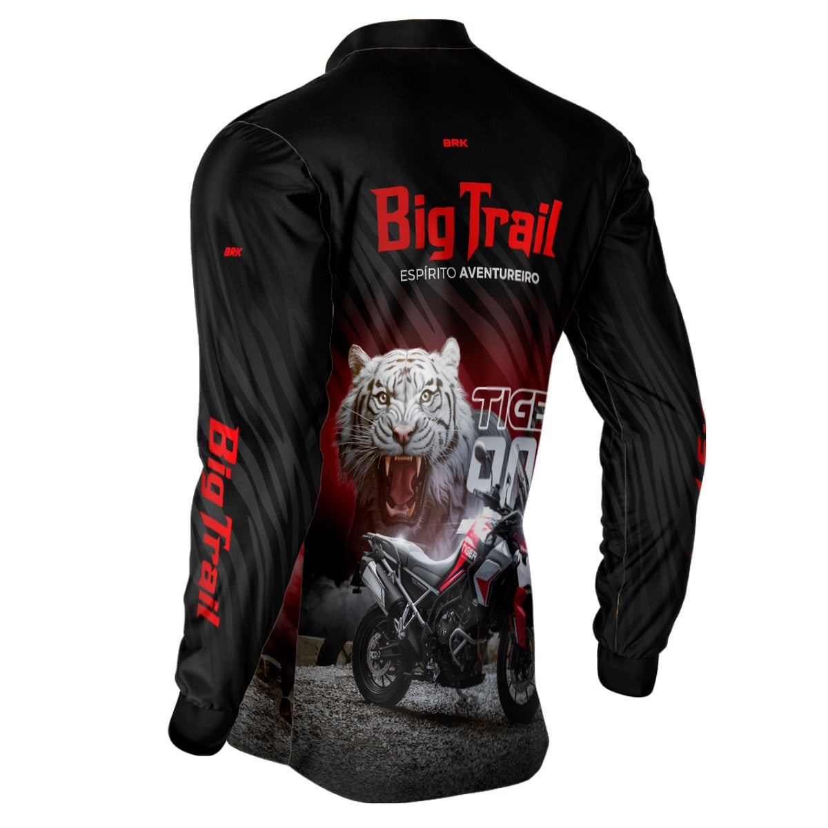 Camisa de Motociclismo Brk Preta Moto Himalayan com Proteção Solar UV50+