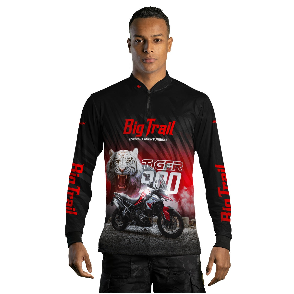 Camisa de Motociclismo Brk Preta Moto Himalayan com Proteção Solar UV50+