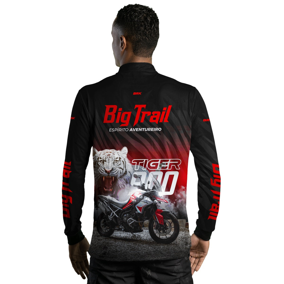 Camisa de Motociclismo Brk Preta Moto Himalayan com Proteção Solar UV50+
