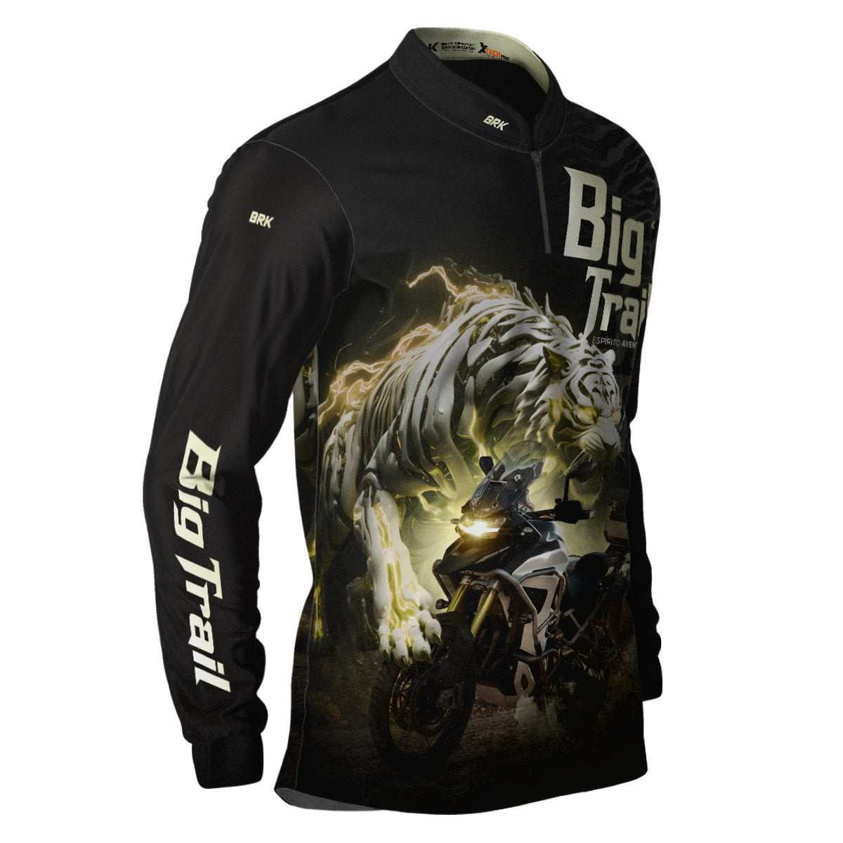 Camisa de Motociclismo Brk Tiger 1200 Rally Pro Preta com Proteção UV50+