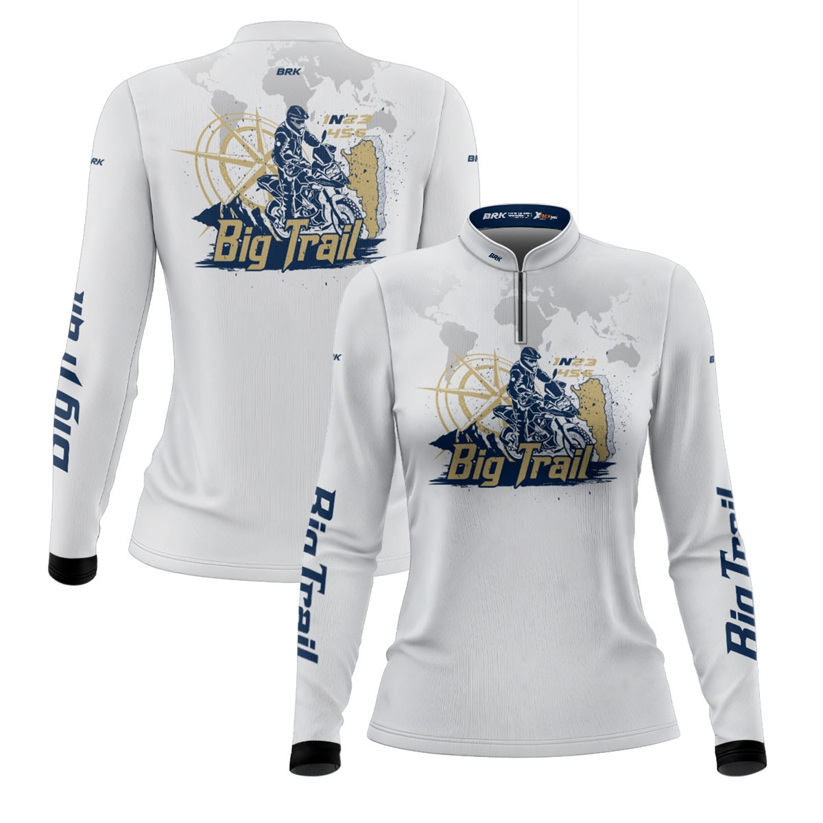 Camisa de Motociclismo Feminina Brk Big Trail Expedição Argentina com Proteção UV50+