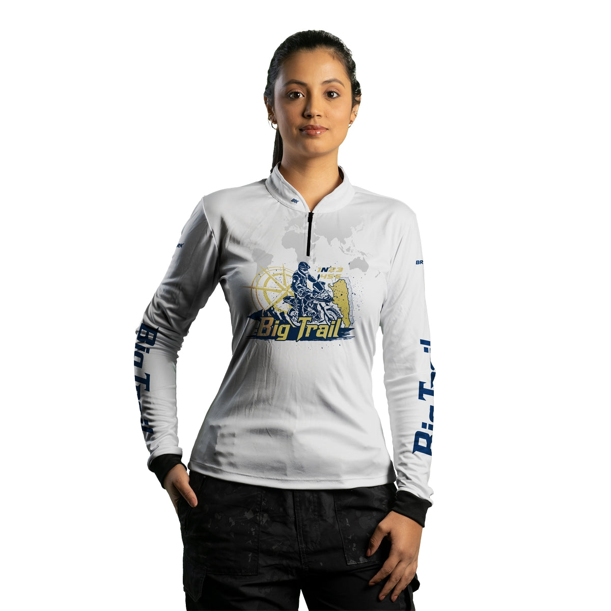 Camisa de Motociclismo Feminina Brk Big Trail Expedição Argentina com Proteção UV50+