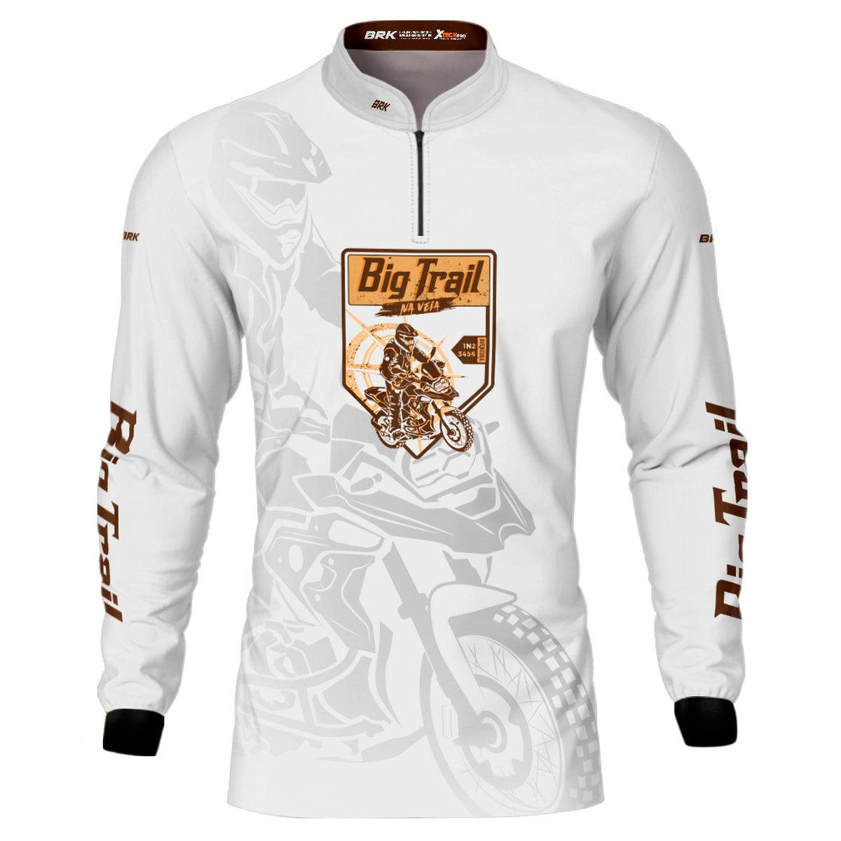 Camisa de Motociclismo Brk Big Trail Clean Branca com Proteção Solar UV50+