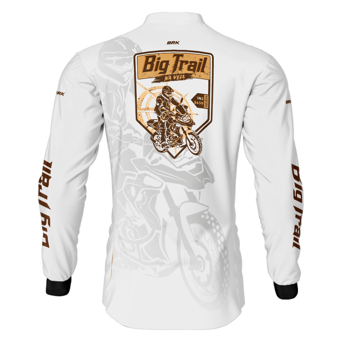 Camisa de Motociclismo Brk Big Trail Clean Branca com Proteção Solar UV50+