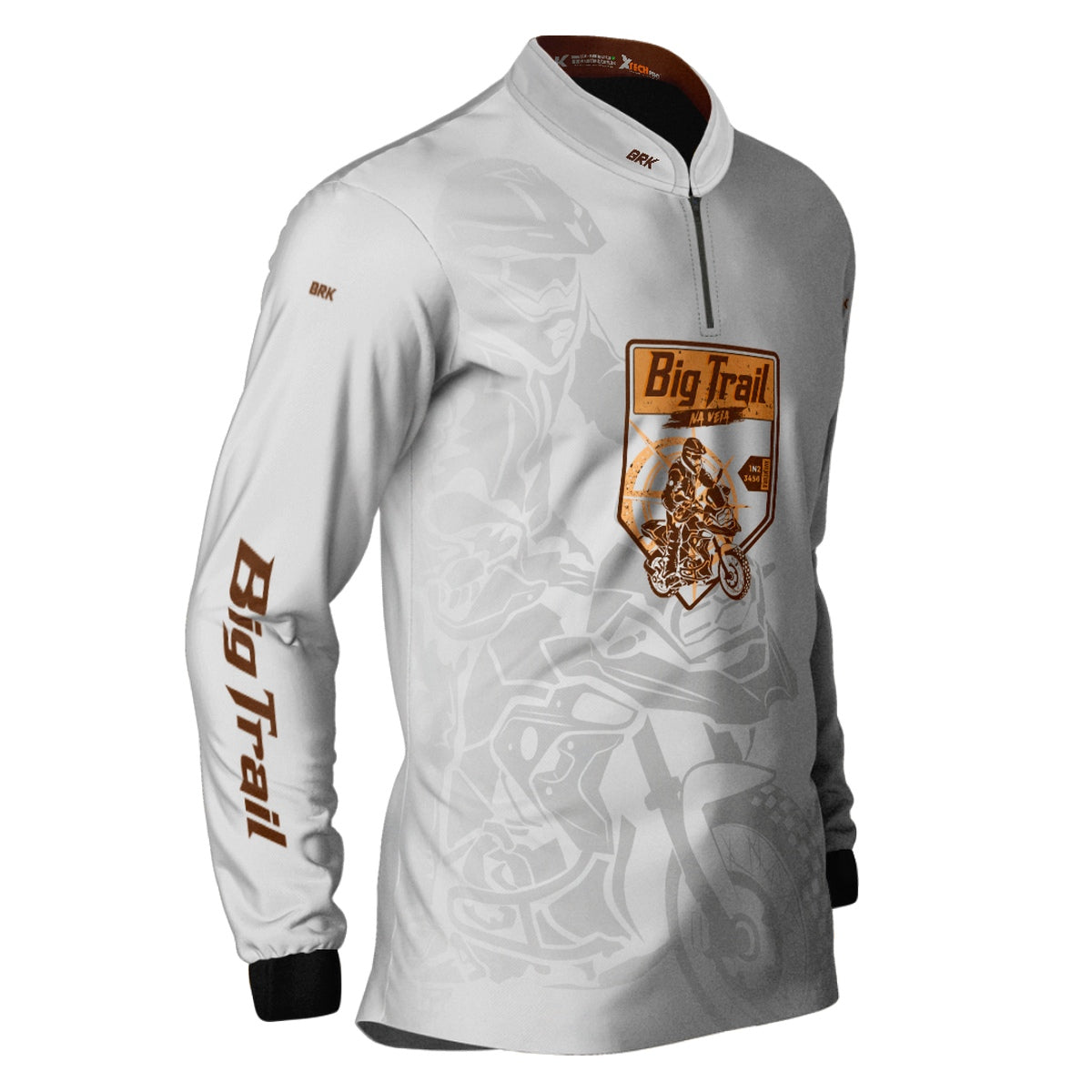 Camisa de Motociclismo Brk Big Trail Clean Branca com Proteção Solar UV50+
