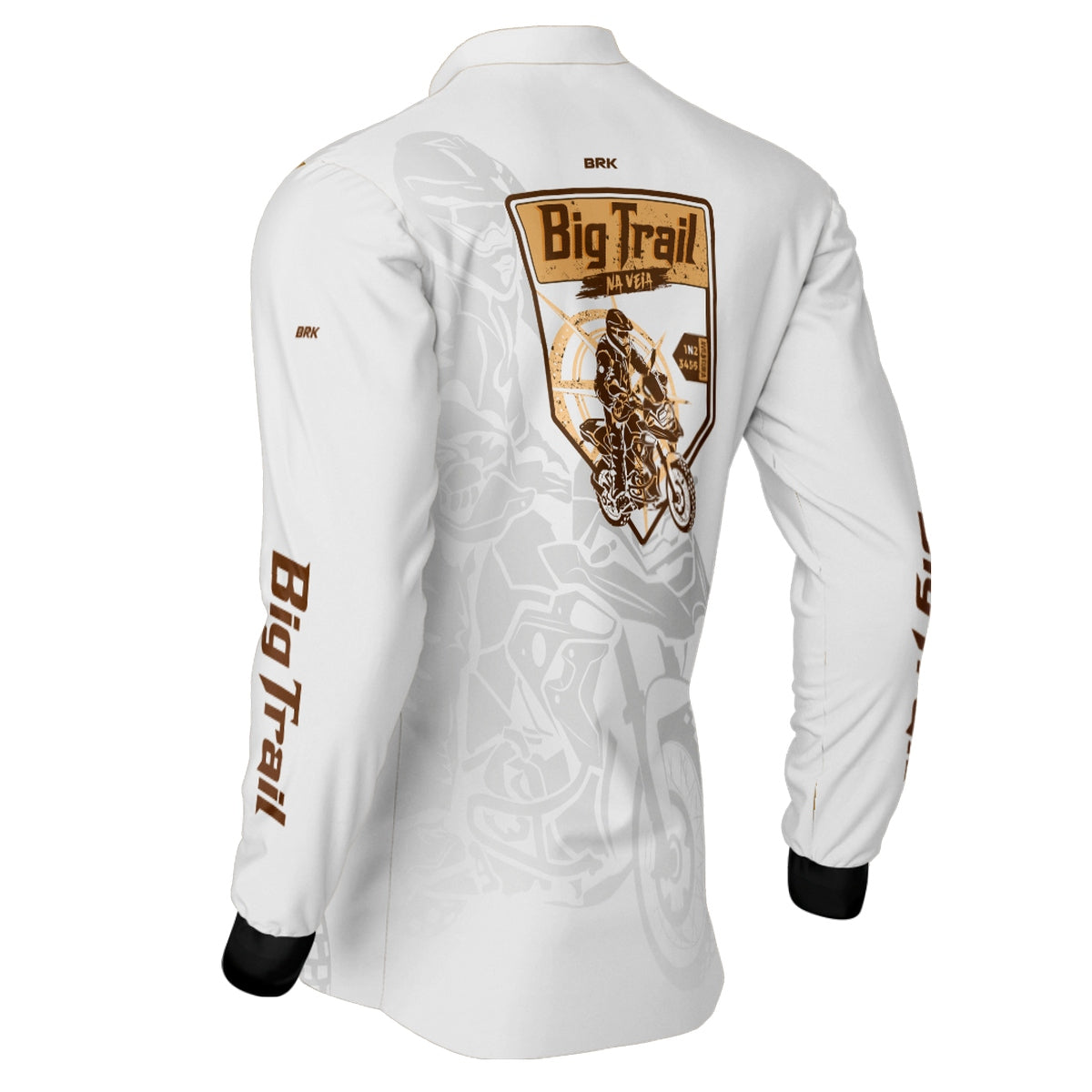 Camisa de Motociclismo Brk Big Trail Clean Branca com Proteção Solar UV50+