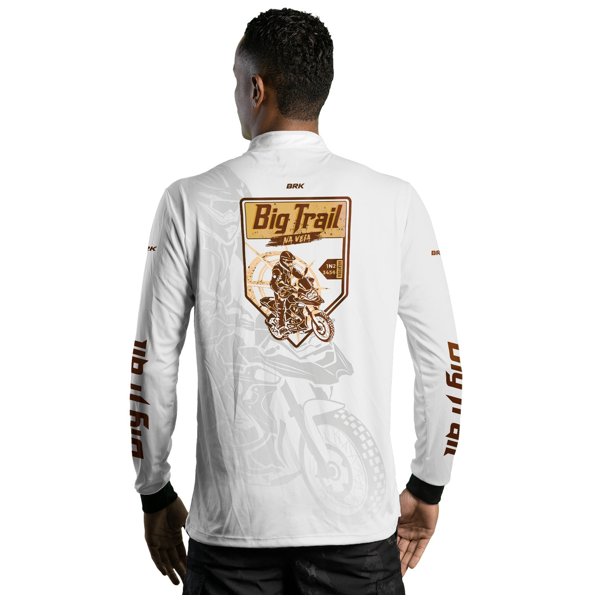 Camisa de Motociclismo Brk Big Trail Clean Branca com Proteção Solar UV50+