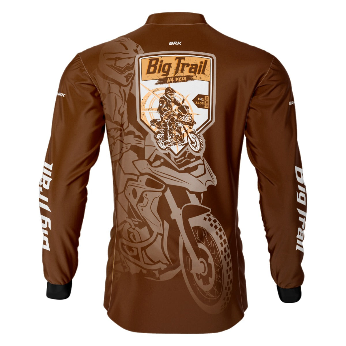 Camisa de Motociclismo Brk Big Trail Clean Marrom com Proteção Solar UV50+