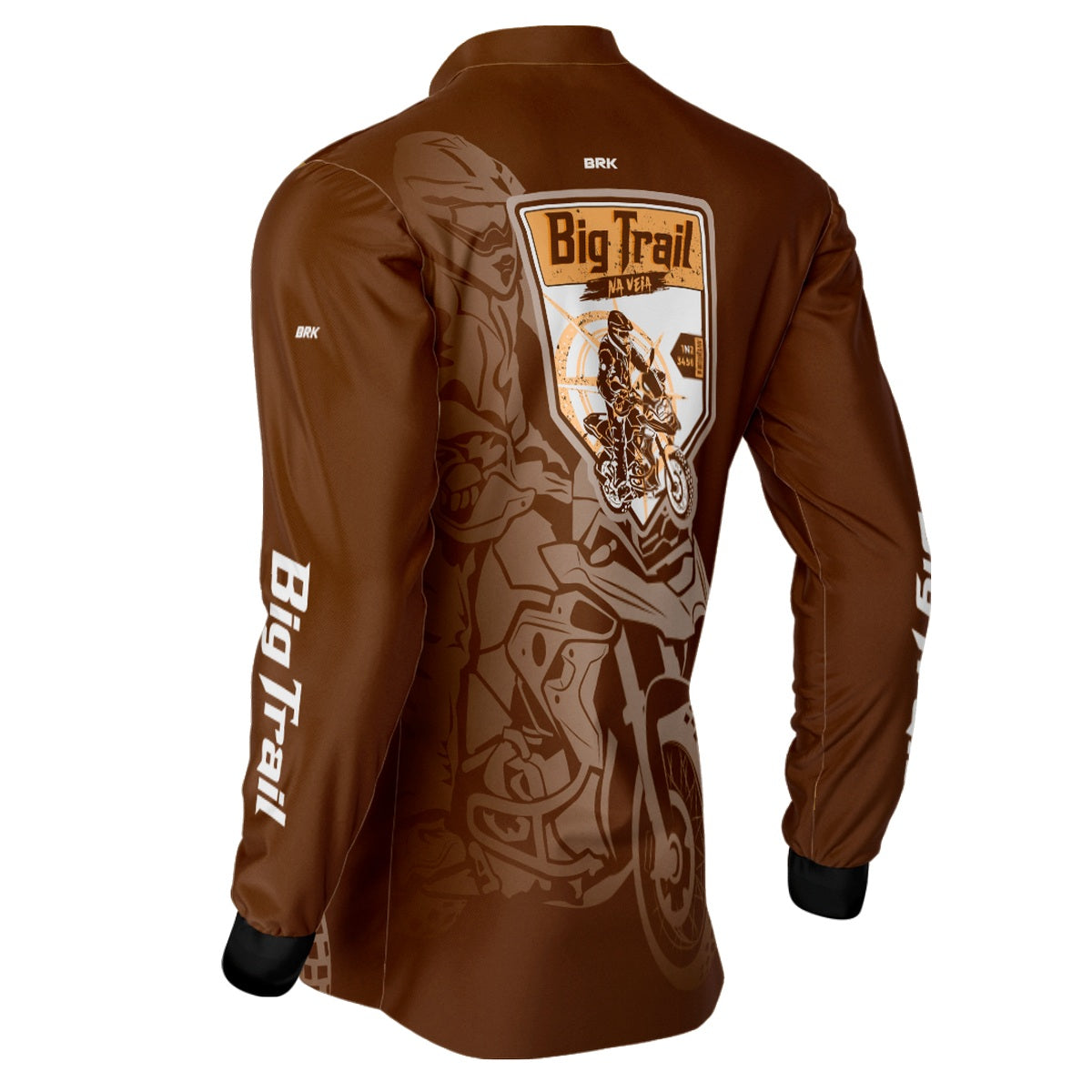 Camisa de Motociclismo Brk Big Trail Clean Marrom com Proteção Solar UV50+