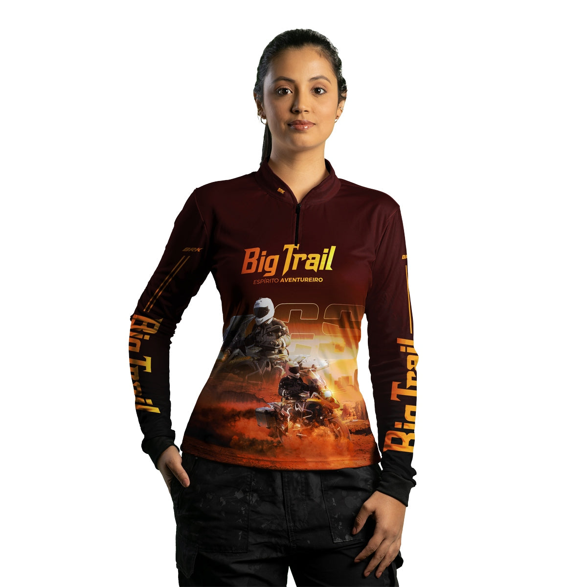 Camisa de Motociclismo Feminina Brk R 1200 GS Premium Vermelha com Proteção Solar UV50+