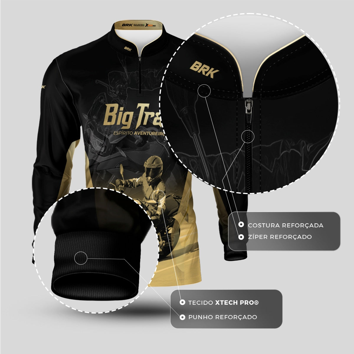 Camisa de Motociclismo Brk F 750 GS Premium com Proteção Solar UV50+