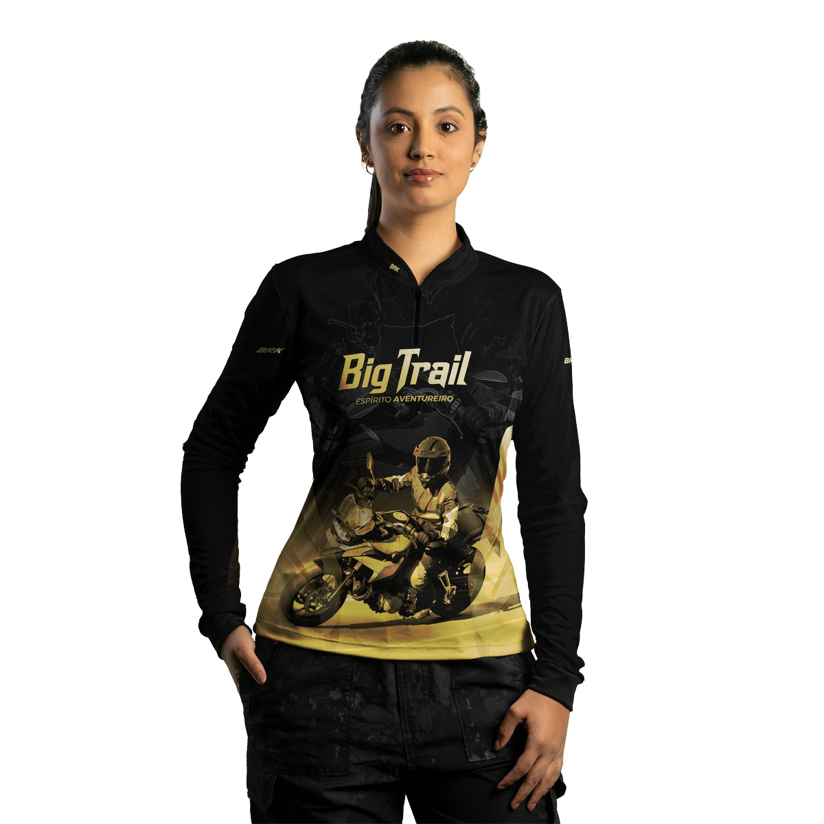Camisa de Motociclismo Feminina Brk F 750 GS Premium com Proteção Solar UV50+