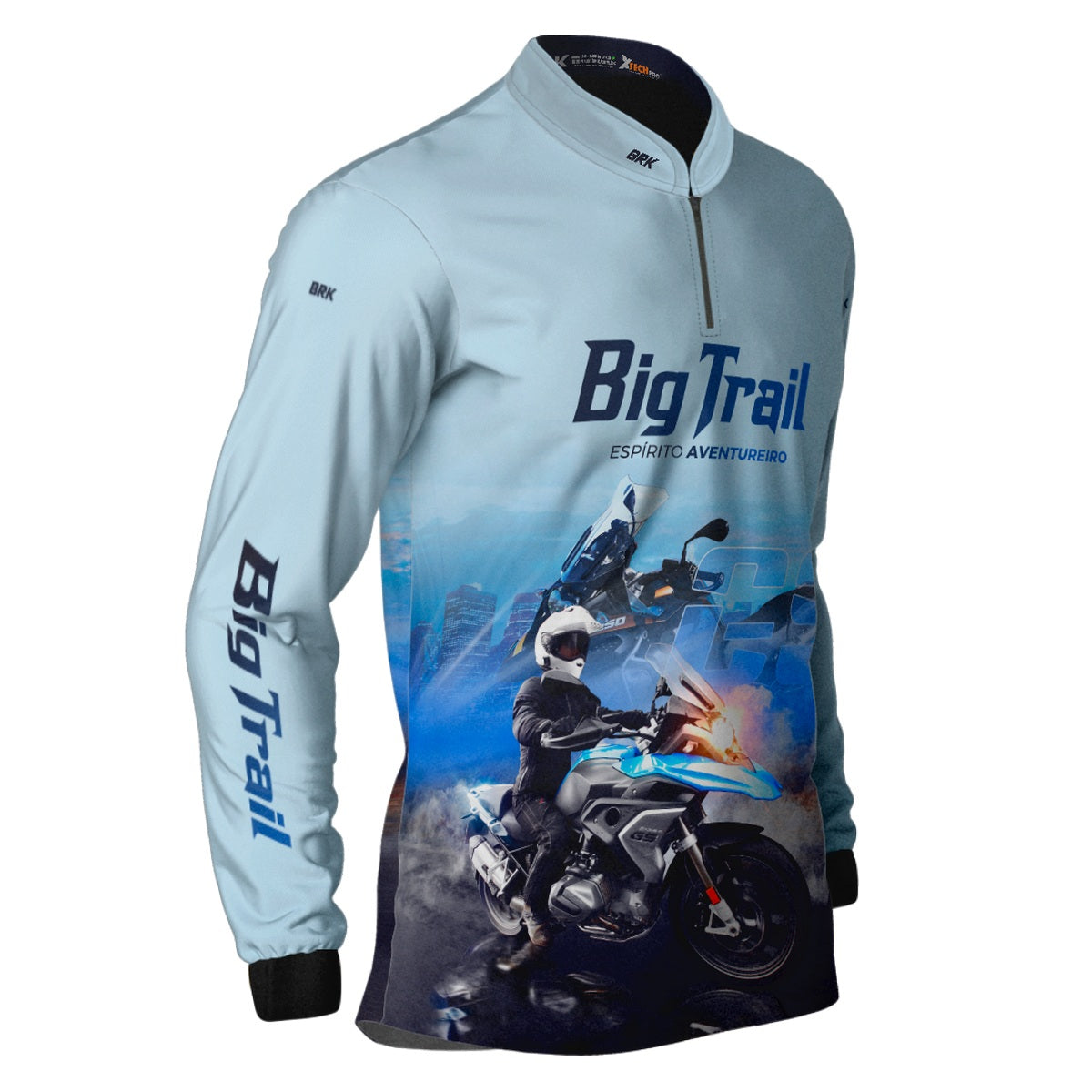 Camisa de Motociclismo Brk R 1250 GS Premium Branca com Proteção Solar UV50+