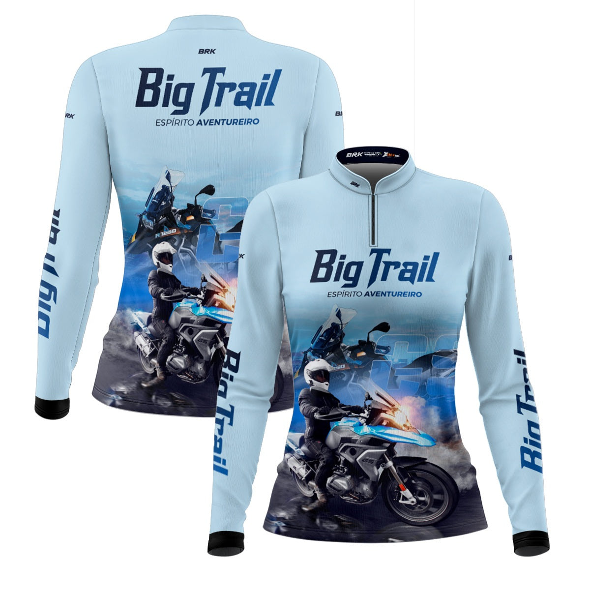 Camisa de Motociclismo Feminina Brk R 1250 GS Premium Branca com Proteção Solar UV50+