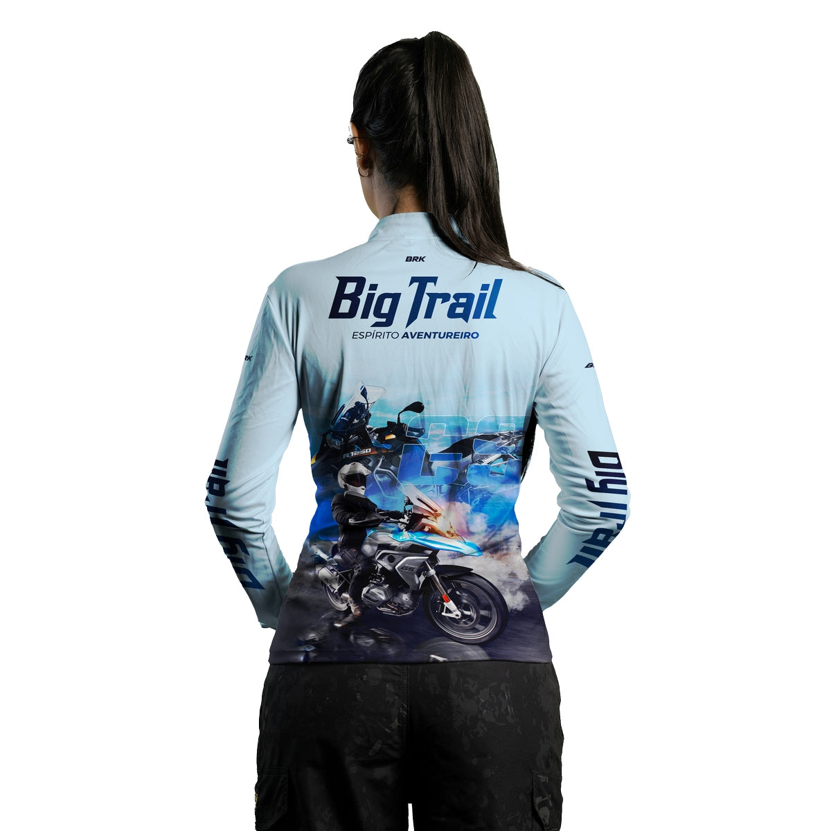Camisa de Motociclismo Feminina Brk R 1250 GS Premium Branca com Proteção Solar UV50+