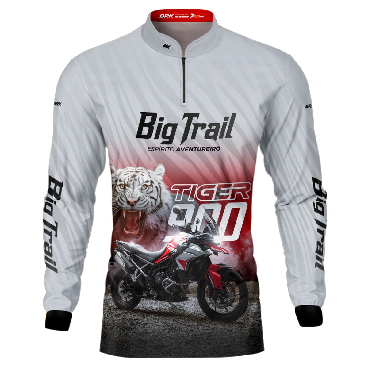 Camisa de Motociclismo Brk Tiger 900 Branca com Proteção Solar UV50+