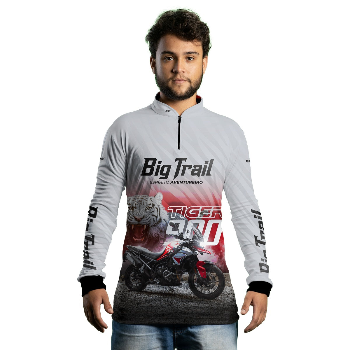Camisa de Motociclismo Brk Tiger 900 Branca com Proteção Solar UV50+