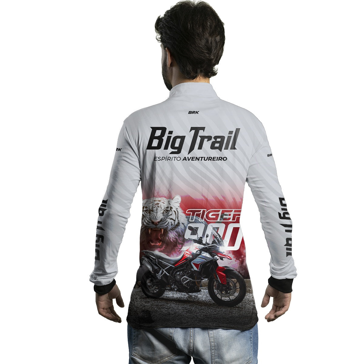 Camisa de Motociclismo Brk Tiger 900 Branca com Proteção Solar UV50+