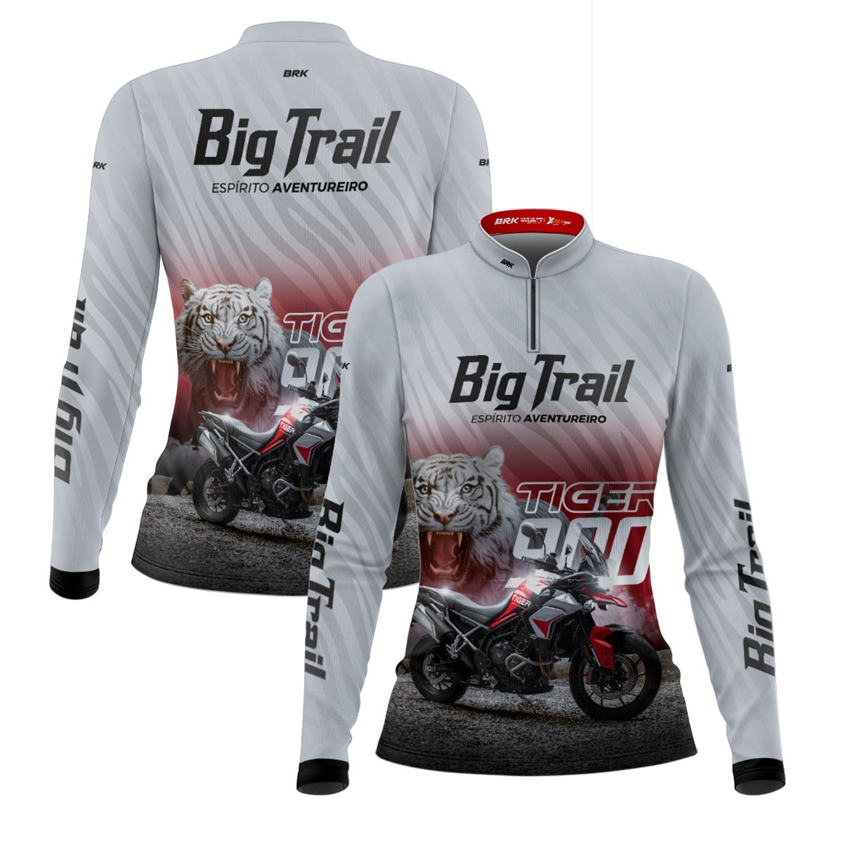 Camisa de Motociclismo Feminina Brk Tiger 900 Branca com Proteção Solar UV50+