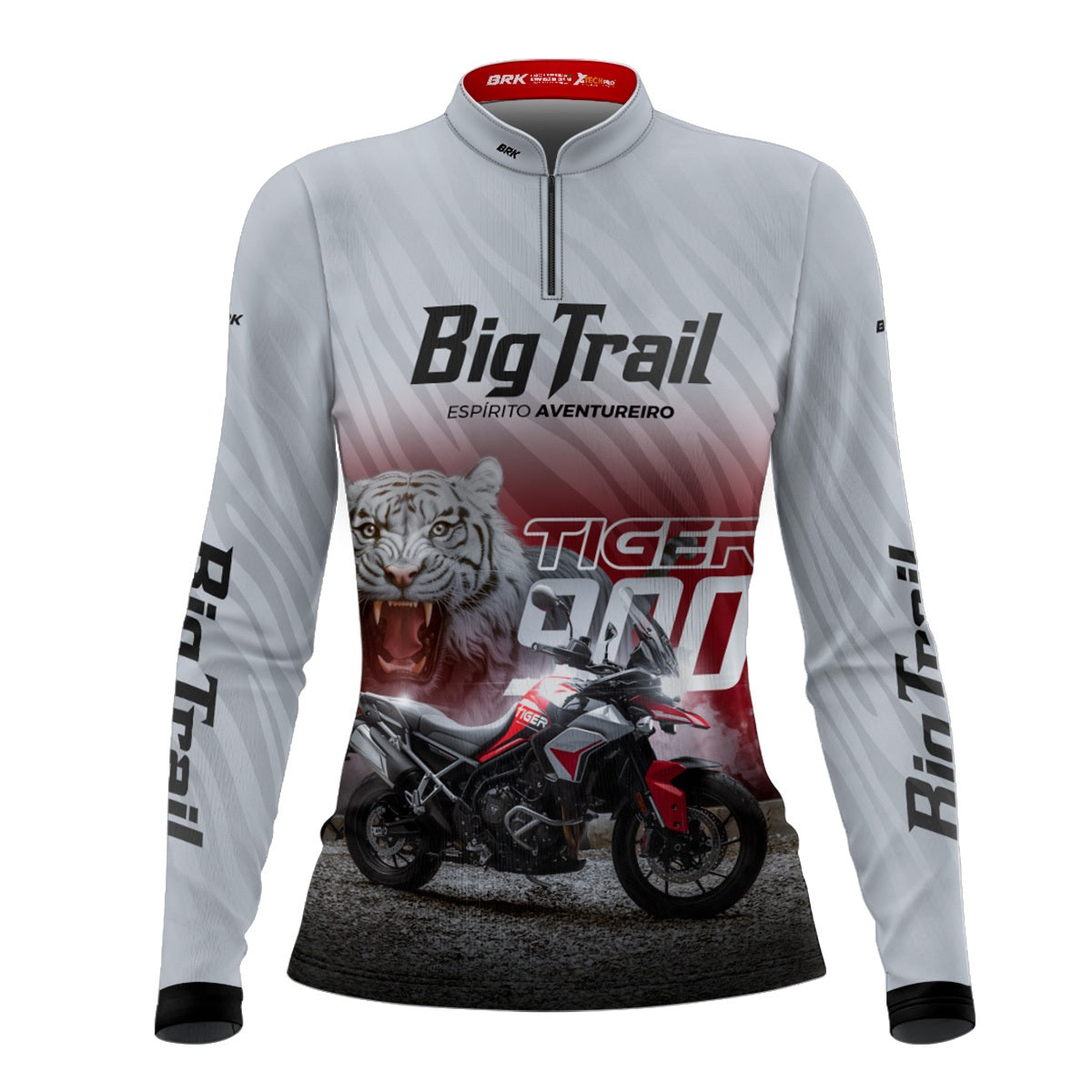 Camisa de Motociclismo Feminina Brk Tiger 900 Branca com Proteção Solar UV50+