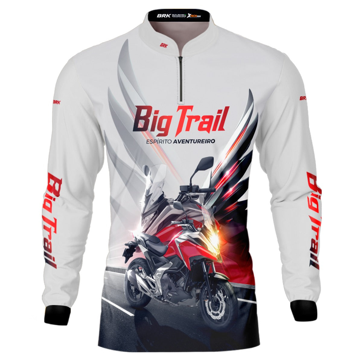 Camisa de Motociclismo Brk NC 750X Branca com Proteção Solar UV50+