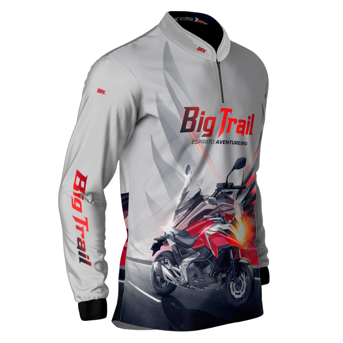 Camisa de Motociclismo Brk NC 750X Branca com Proteção Solar UV50+