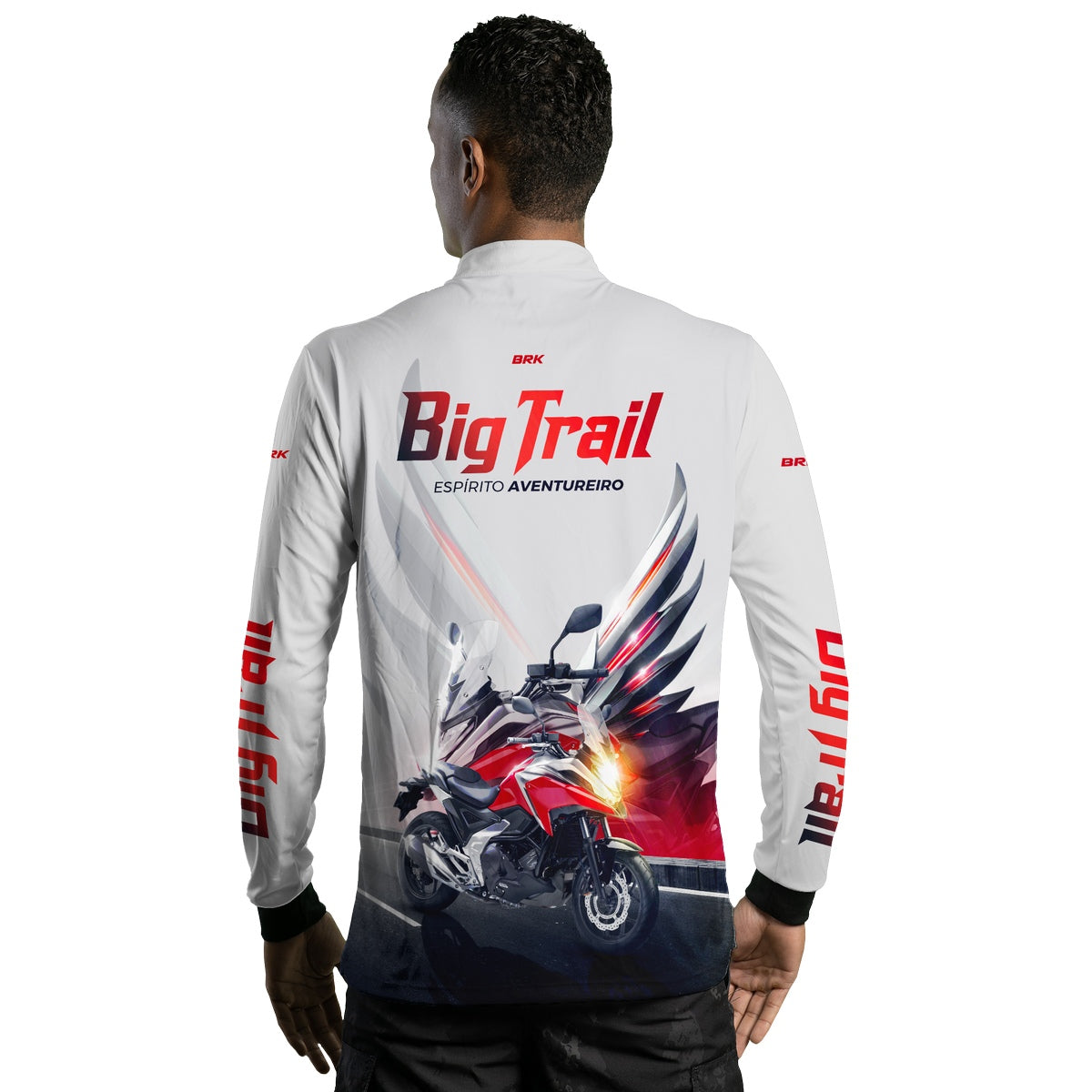 Camisa de Motociclismo Brk NC 750X Branca com Proteção Solar UV50+