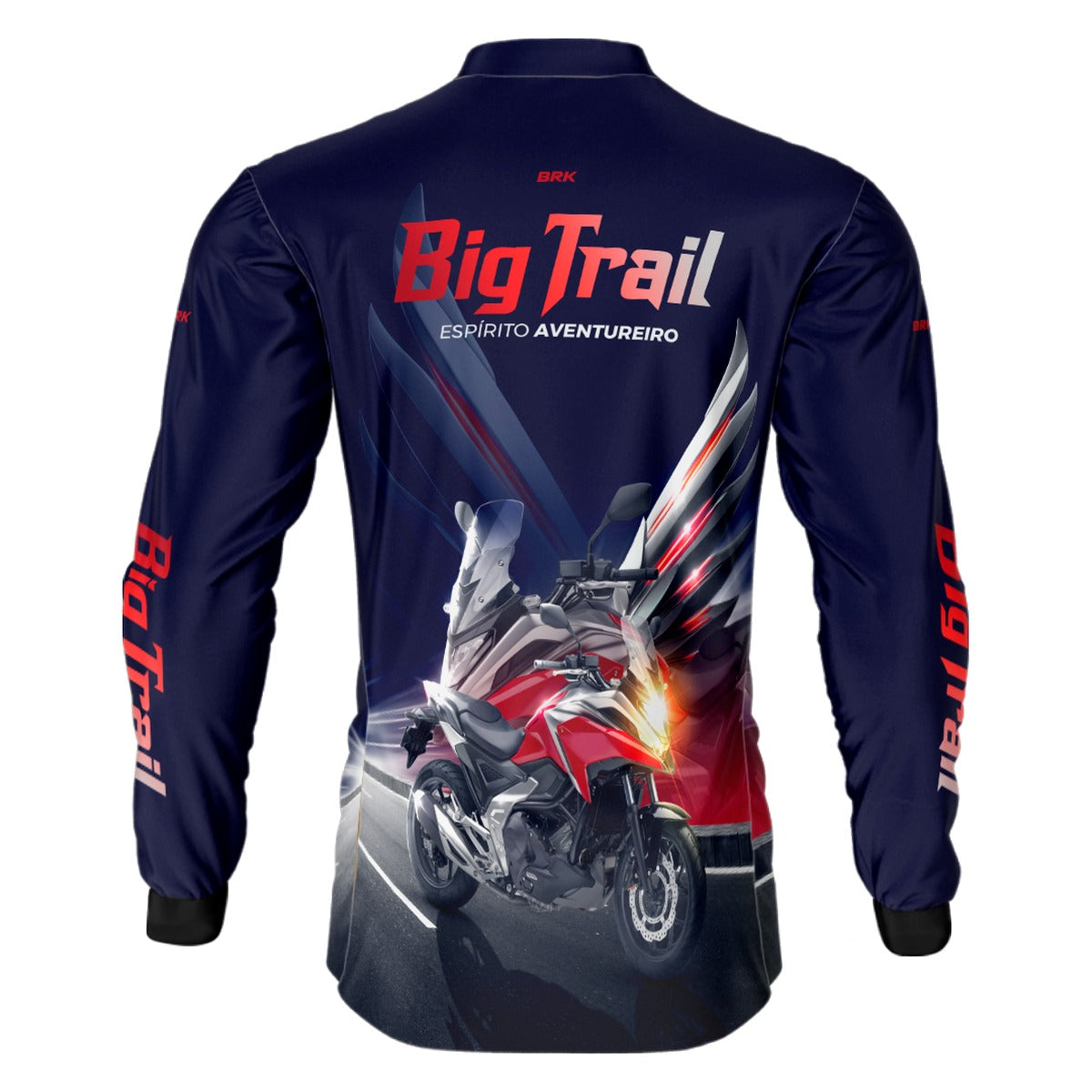 Camisa de Motociclismo Brk NC 750X Azul Escuro com Proteção Solar UV50+
