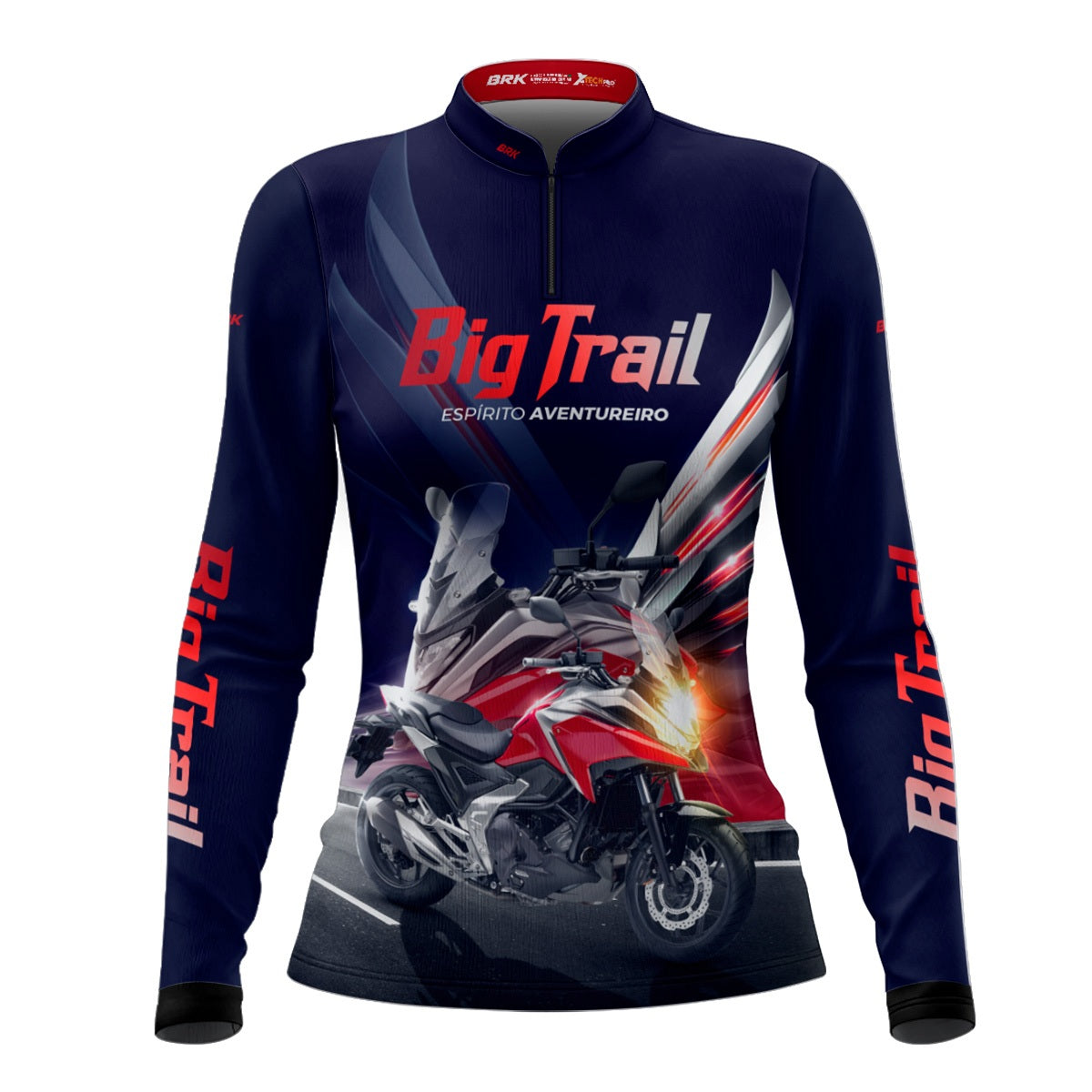 Camisa de Motociclismo Feminina Brk NC 750X Azul Escuro com Proteção Solar UV50+
