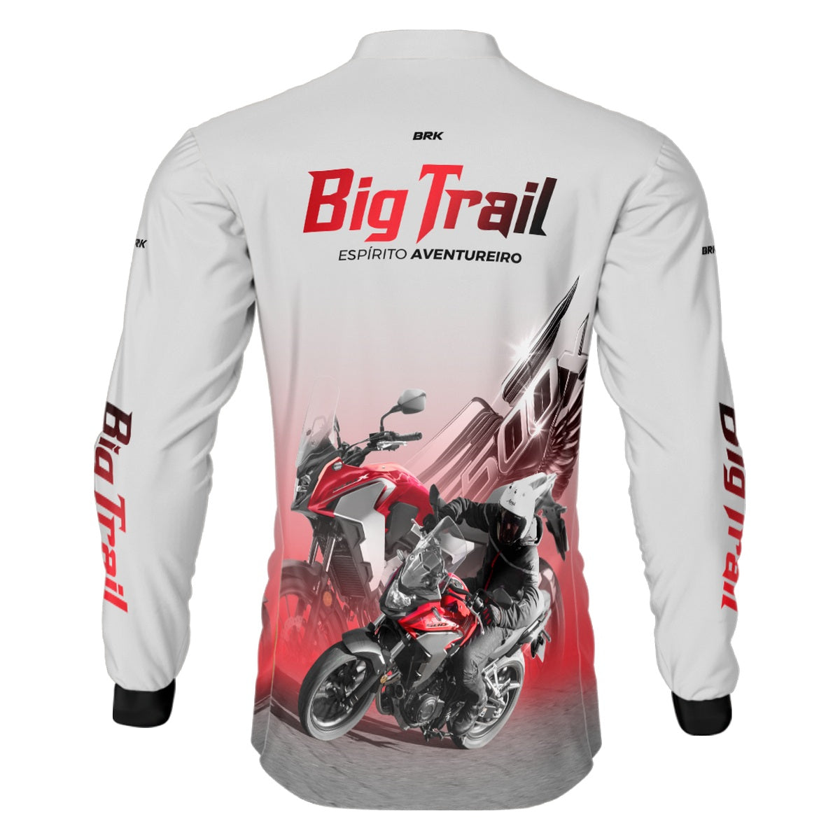 Camisa Motociclismo Brk CB 500X Branca com Proteção Solar UV50+