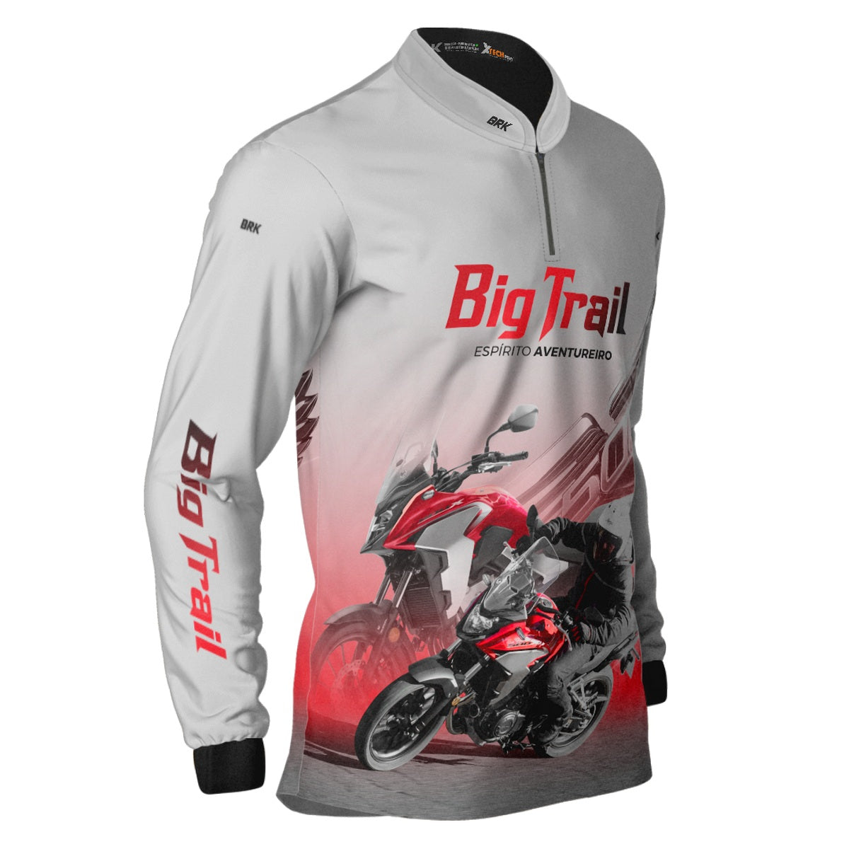 Camisa Motociclismo Brk CB 500X Branca com Proteção Solar UV50+