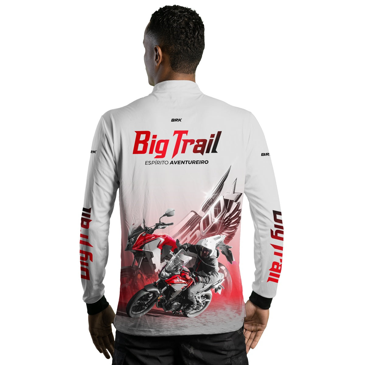 Camisa Motociclismo Brk CB 500X Branca com Proteção Solar UV50+