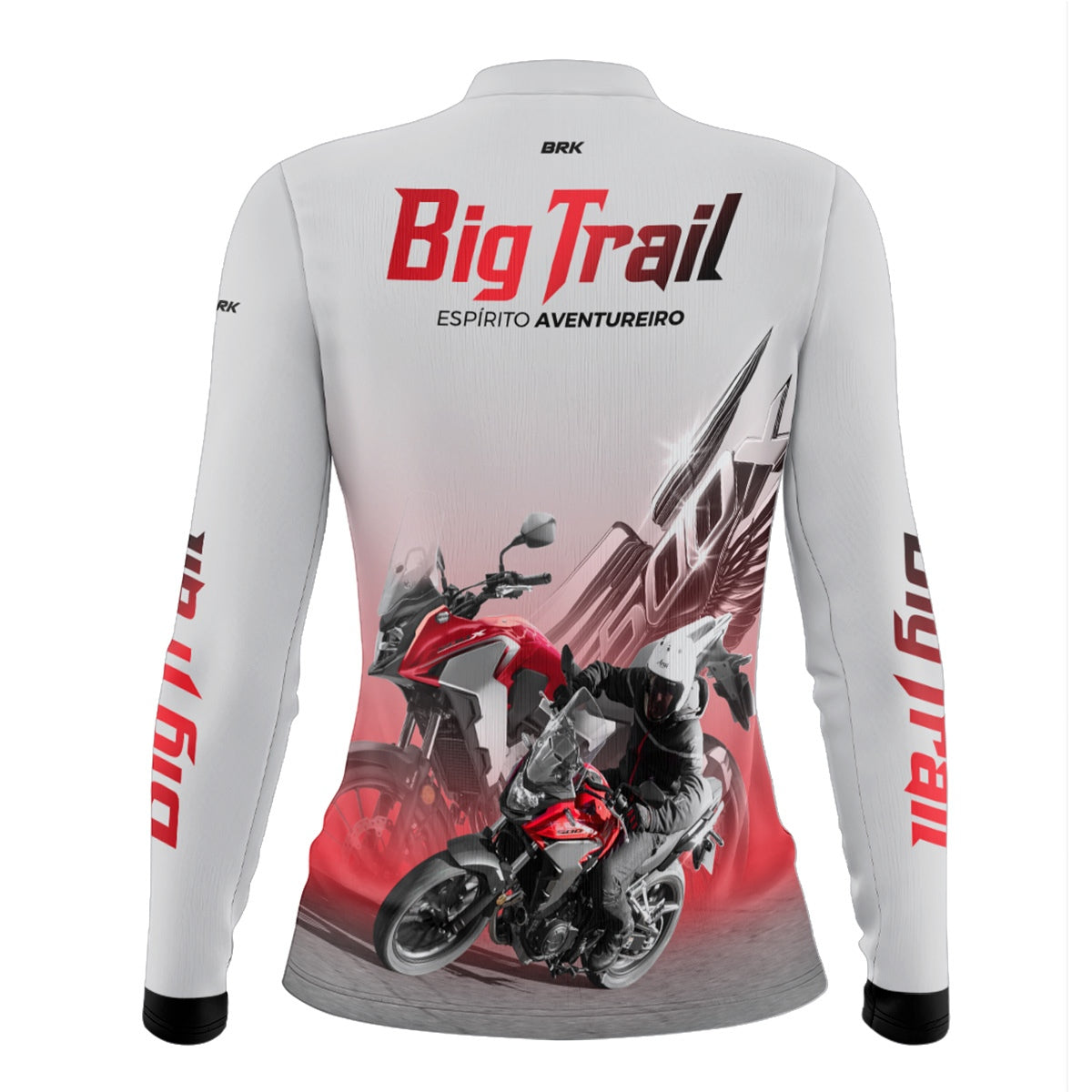 Camisa de Motociclismo Feminina Brk CB 500X Branca com Proteção Solar UV50+