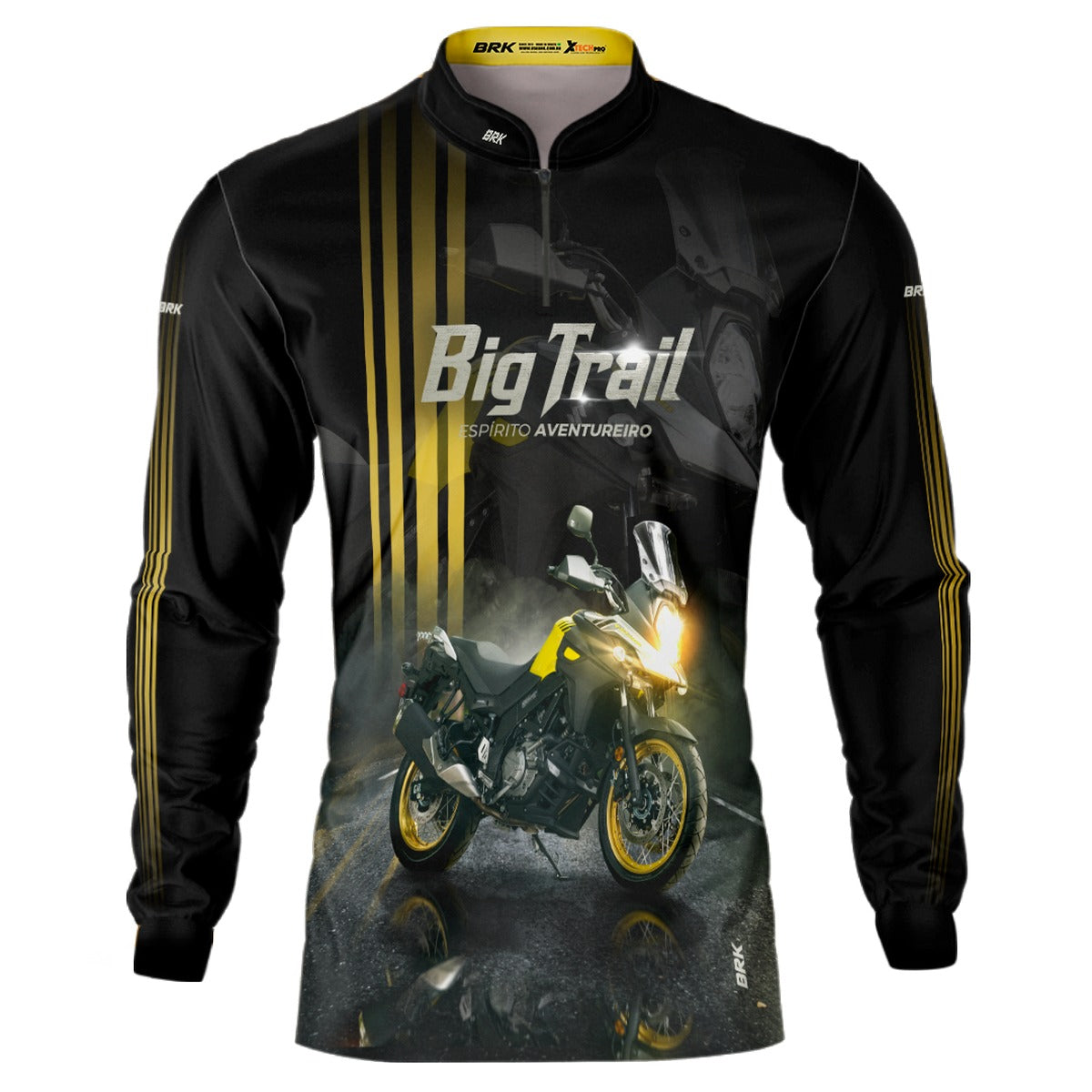 Camisa de Motociclismo Brk V-STORM 650 Preta com Proteção Solar UV50+