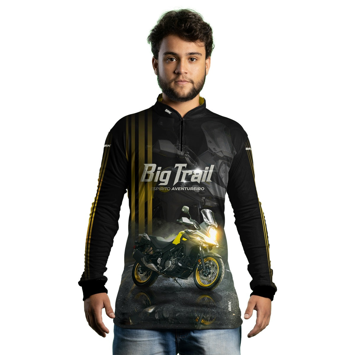 Camisa de Motociclismo Brk V-STORM 650 Preta com Proteção Solar UV50+