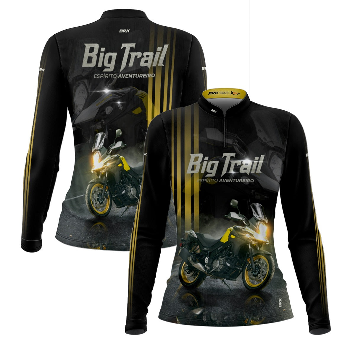 Camisa de Motociclismo Feminina Brk V-STORM 650 Preta com Proteção Solar UV50+