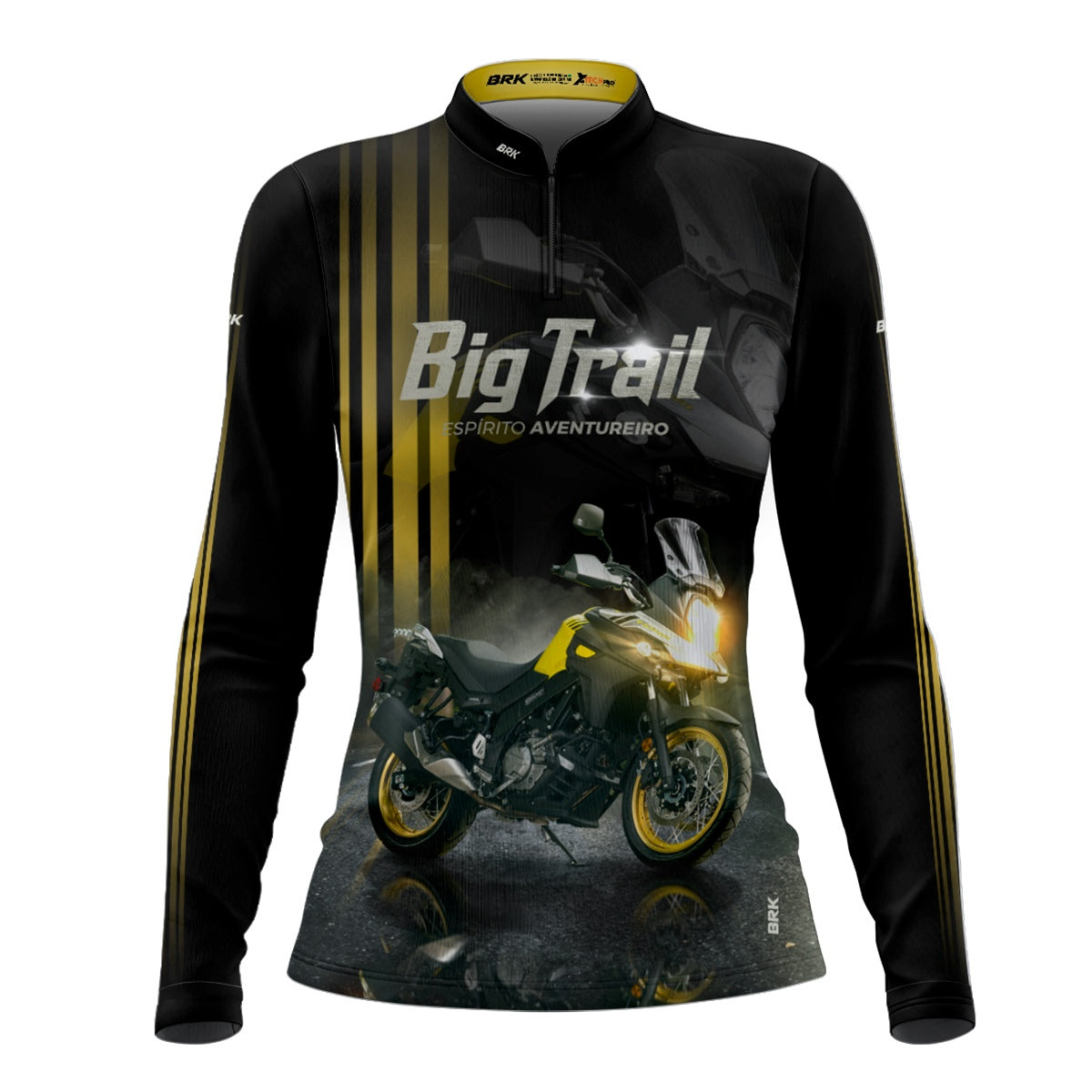 Camisa de Motociclismo Feminina Brk V-STORM 650 Preta com Proteção Solar UV50+