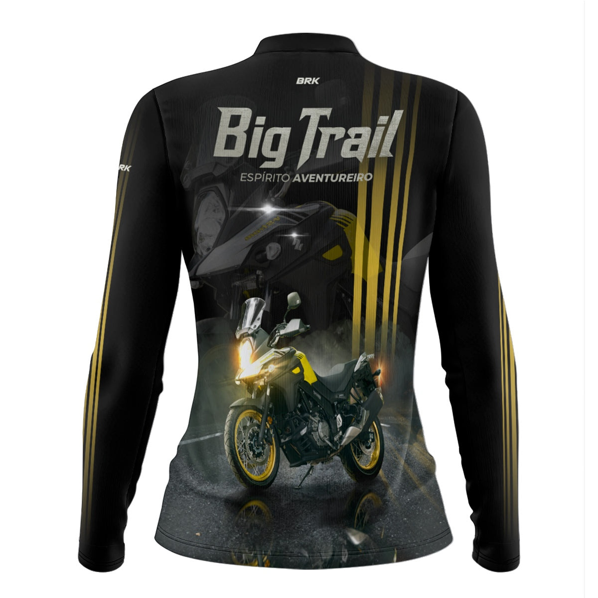 Camisa de Motociclismo Feminina Brk V-STORM 650 Preta com Proteção Solar UV50+
