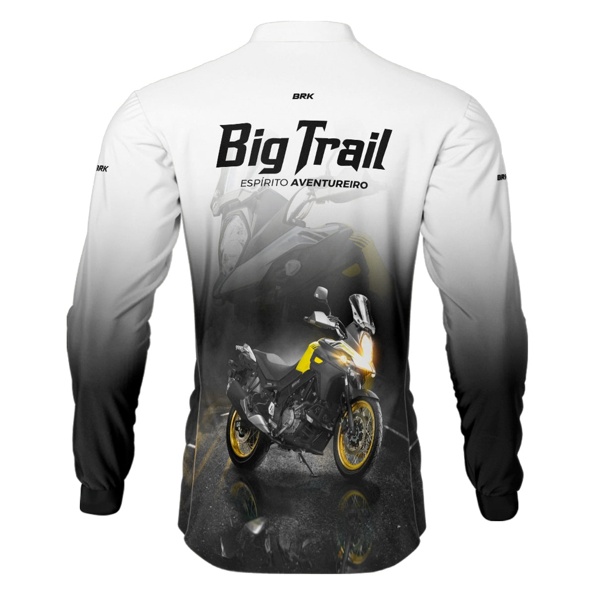 Camisa de Motociclismo Brk V-STROM 650 Branca com Proteção Solar UV50+