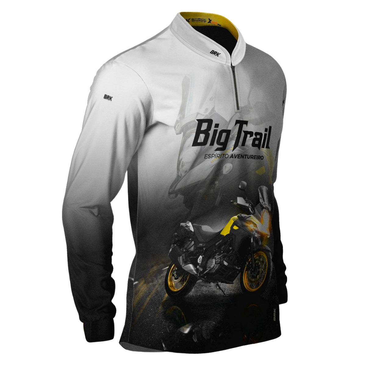 Camisa de Motociclismo Brk V-STROM 650 Branca com Proteção Solar UV50+