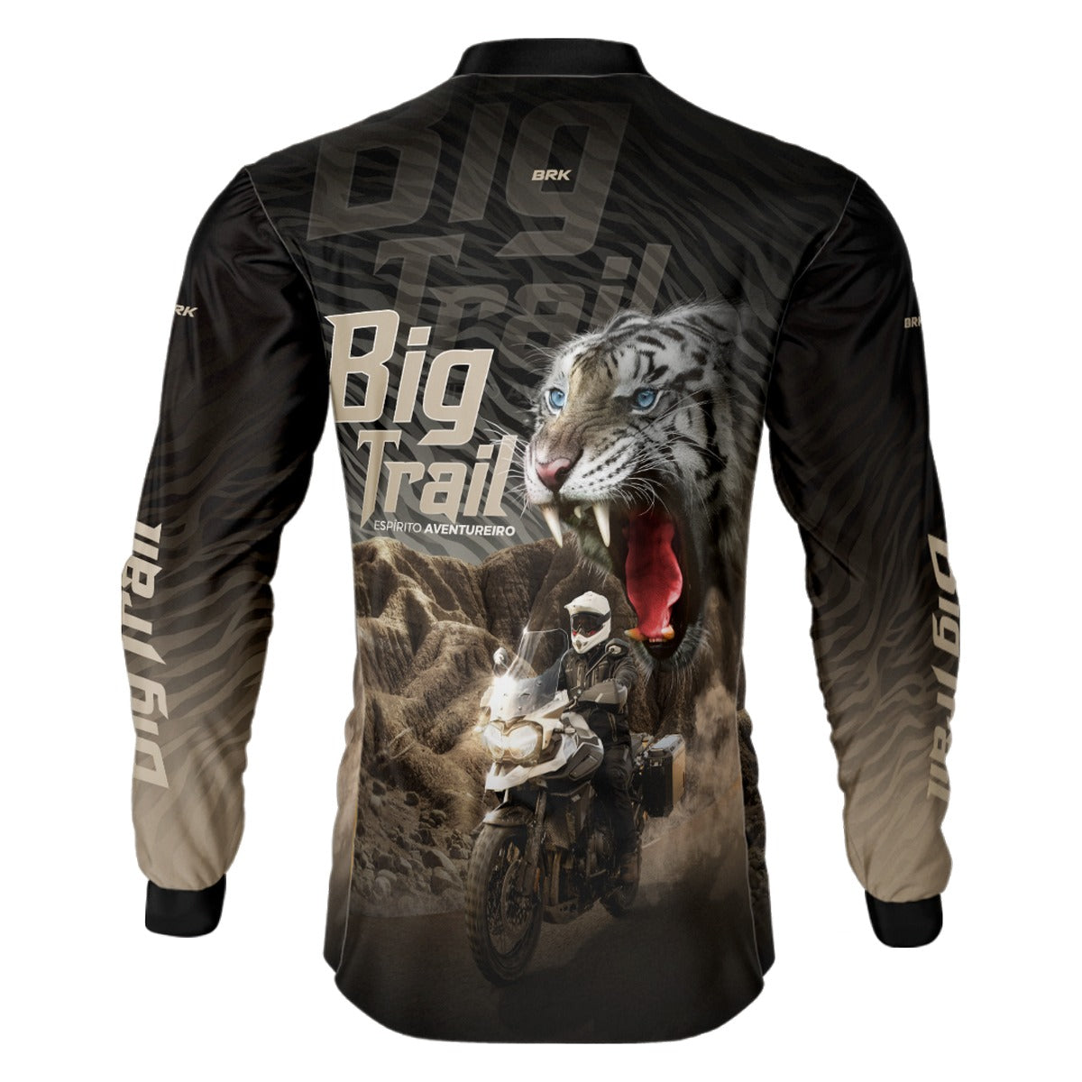 Camisa de Motociclismo Brk Tiger 1200 Preta com Proteção Solar UV50+