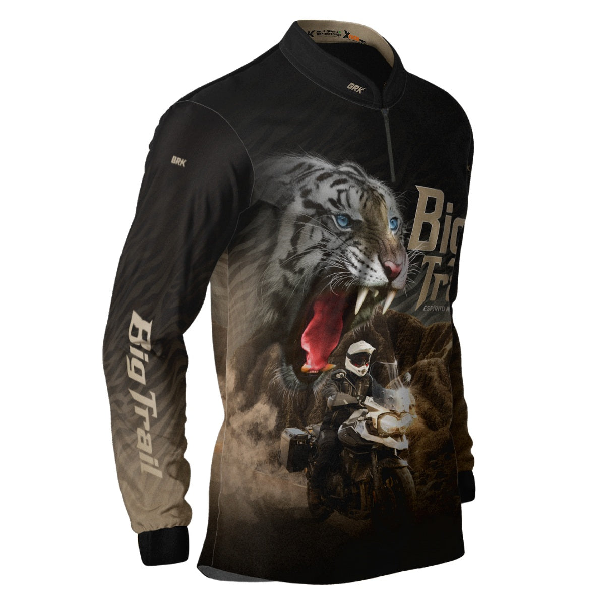 Camisa de Motociclismo Brk Tiger 1200 Preta com Proteção Solar UV50+
