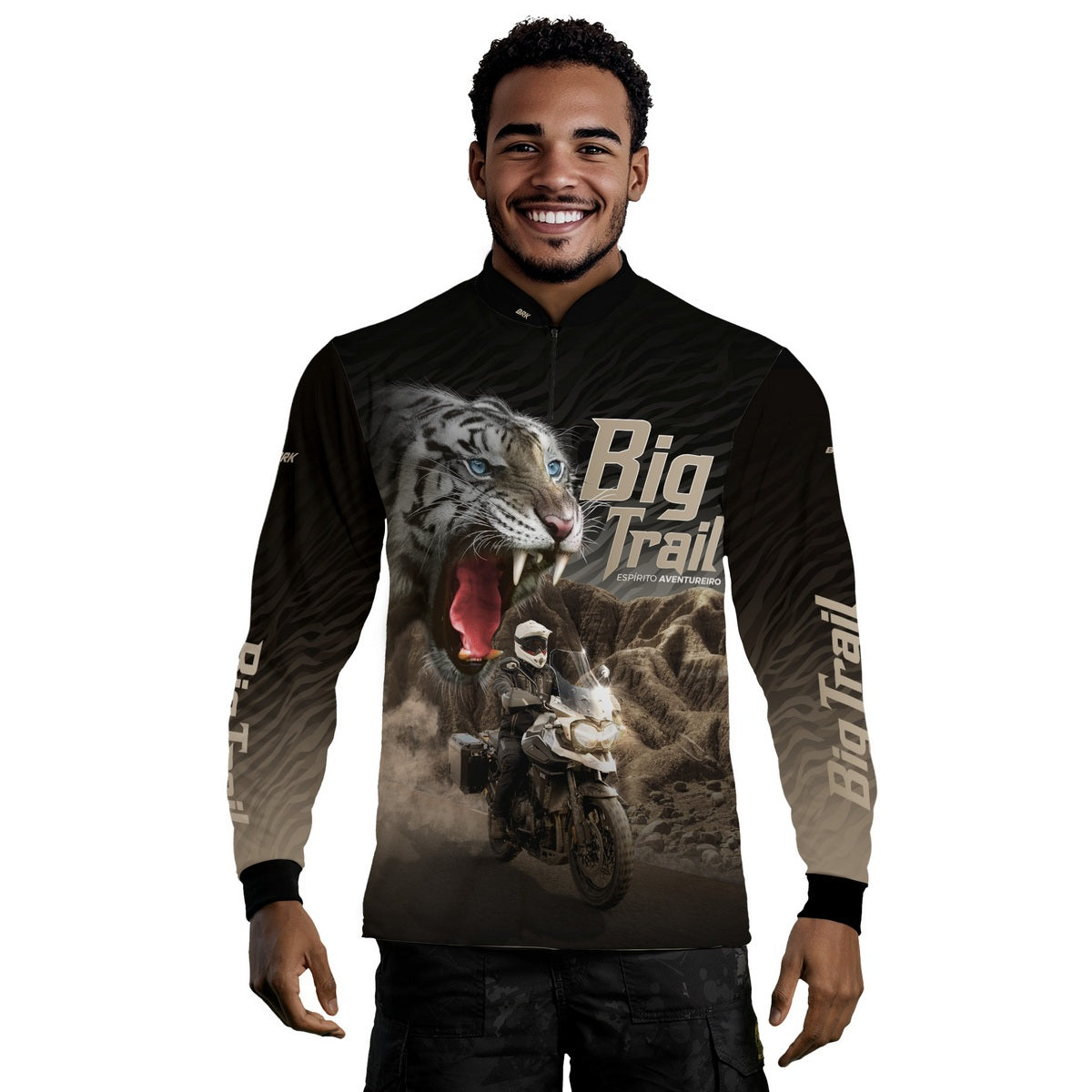 Camisa de Motociclismo Brk Tiger 1200 Preta com Proteção Solar UV50+