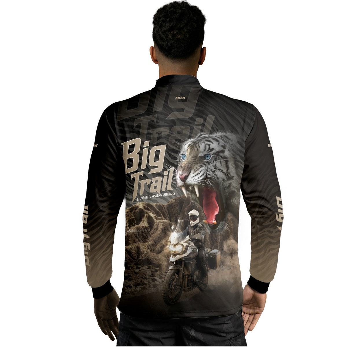 Camisa de Motociclismo Brk Tiger 1200 Preta com Proteção Solar UV50+